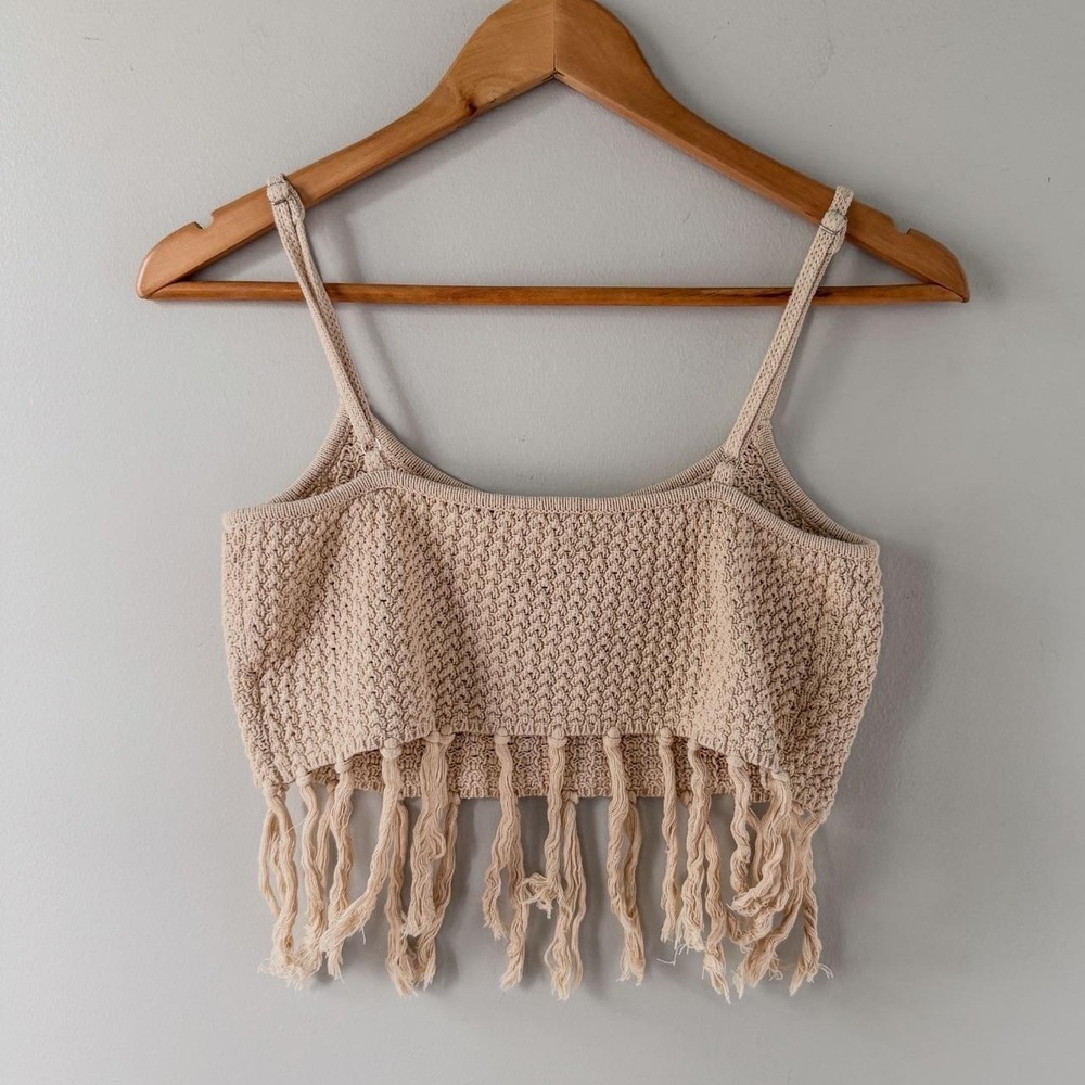 Boho Le Lis Knit Fringed Fairy Hippie Holiday Beach Coastal Tank - Picture 3 of 5